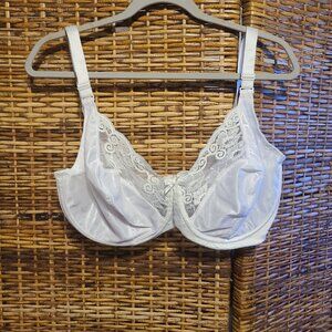 VTG  1990 WOW Underwire Playtex Limited Bra Full Figure 40DD White Frost 4755